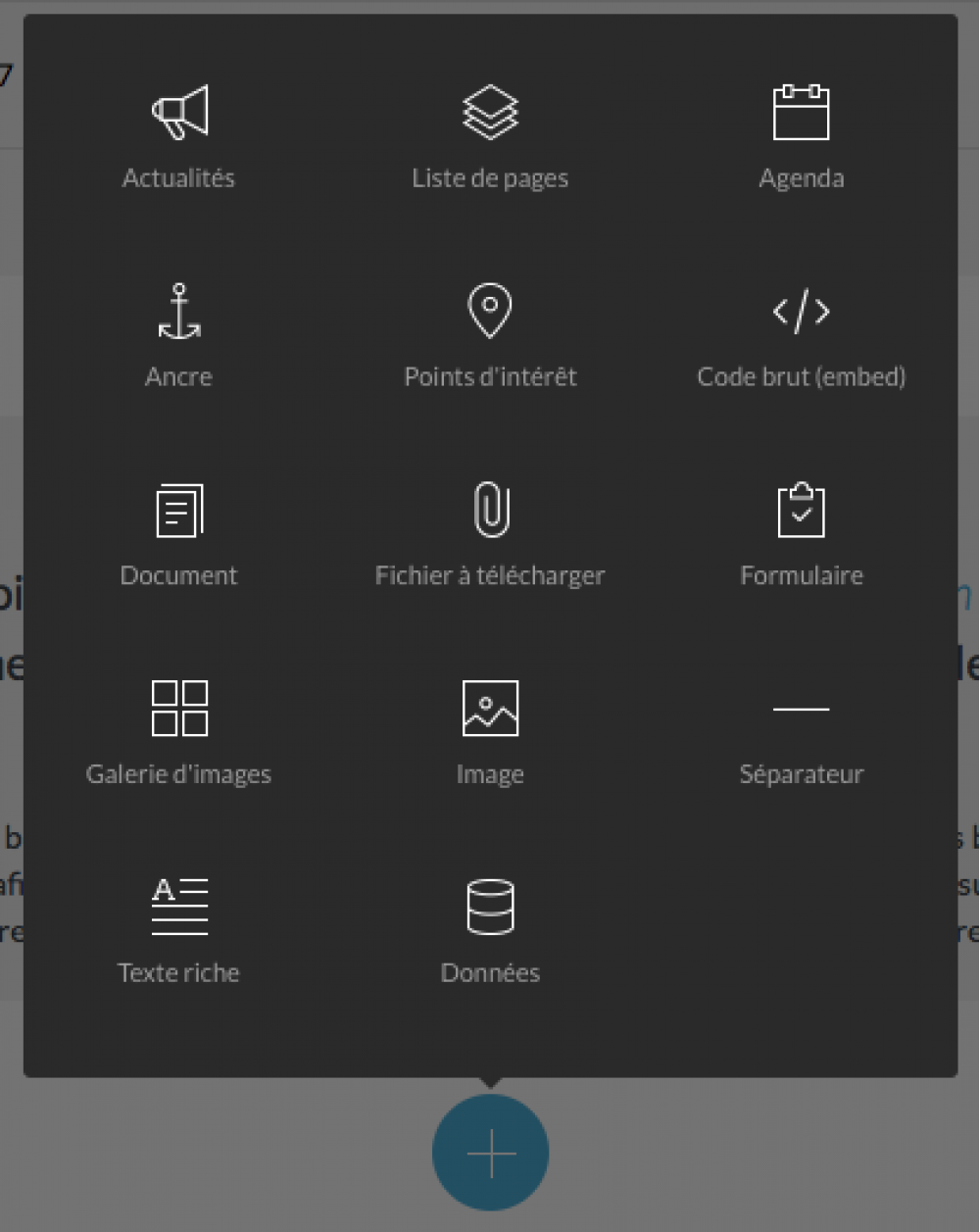 Figure 1 : Les différents blocs mobilisables